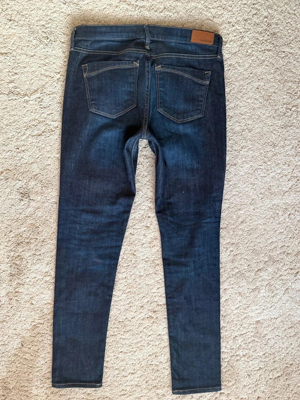 Women’s Express Jeans size 8 Mid Rise Legging Ankle Skinny Dark Blue Stretch
